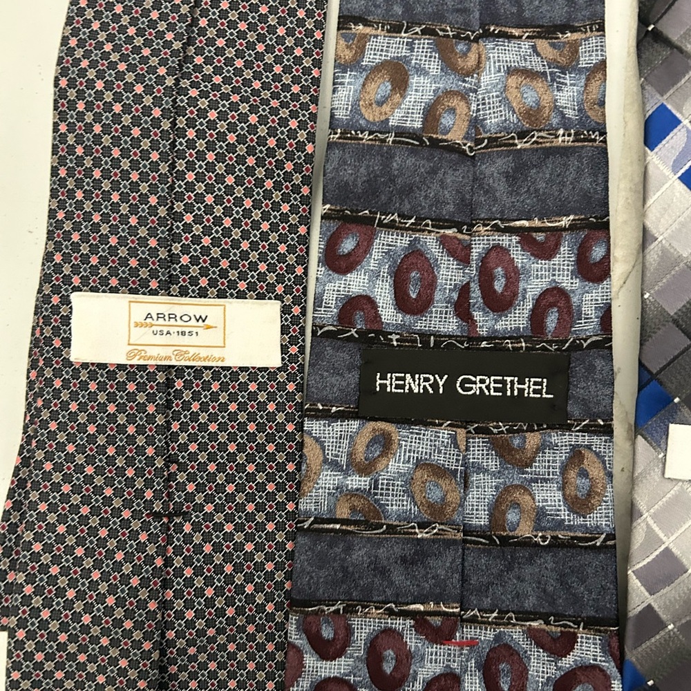 Patterned And Solid Silk Ties - Black, Blue, Gray… - image 8